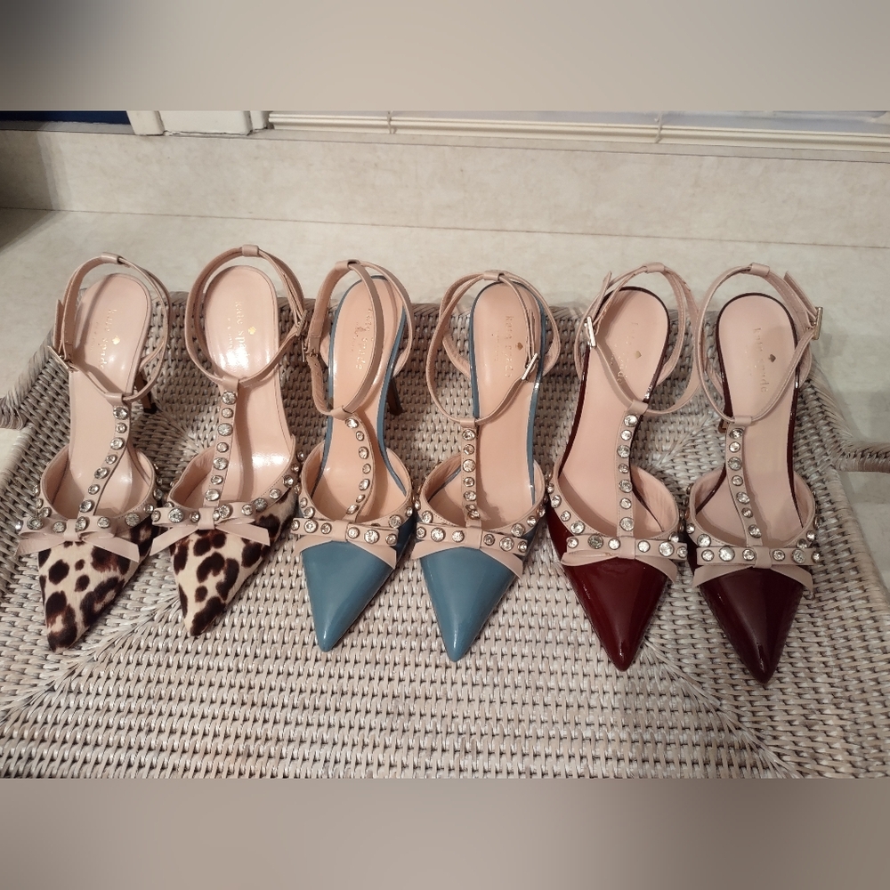 Kate Spade Leopard Calf Hair Heels Size 8 EUC - Picture 8 of 8